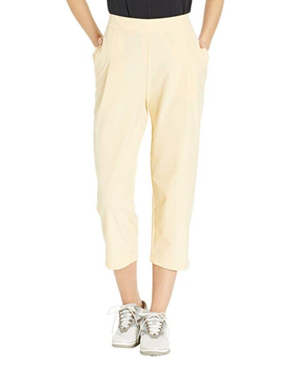 Nike Women's Smooth Yellow 24 Dry Flex Woven Pull-On Golf Capri Pant Size S